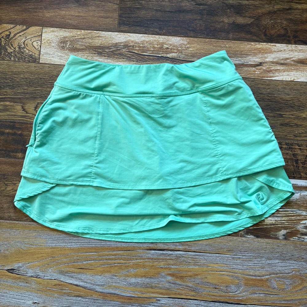 Footjoy FJ Performance Layered Golf Skort Skirt Womens Sz Large Green Polyester